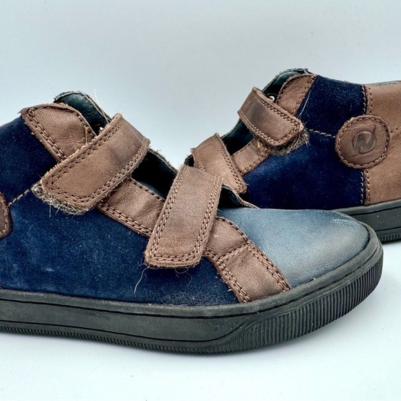 Children's Blue and Brown Velcro Sneakers - Picture 4 of 6